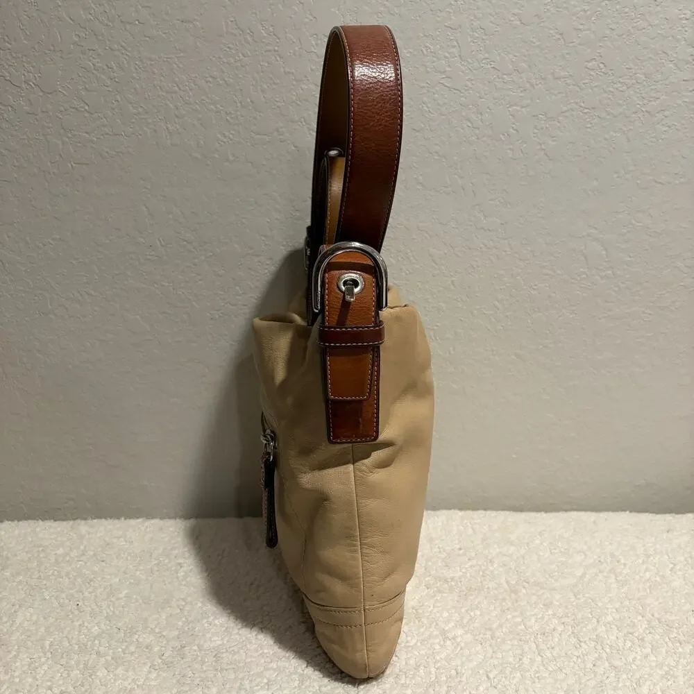 COACH N L0782-F10938 Leather Handbags Crossbody Tan w/Hazelnut Leather Strap
